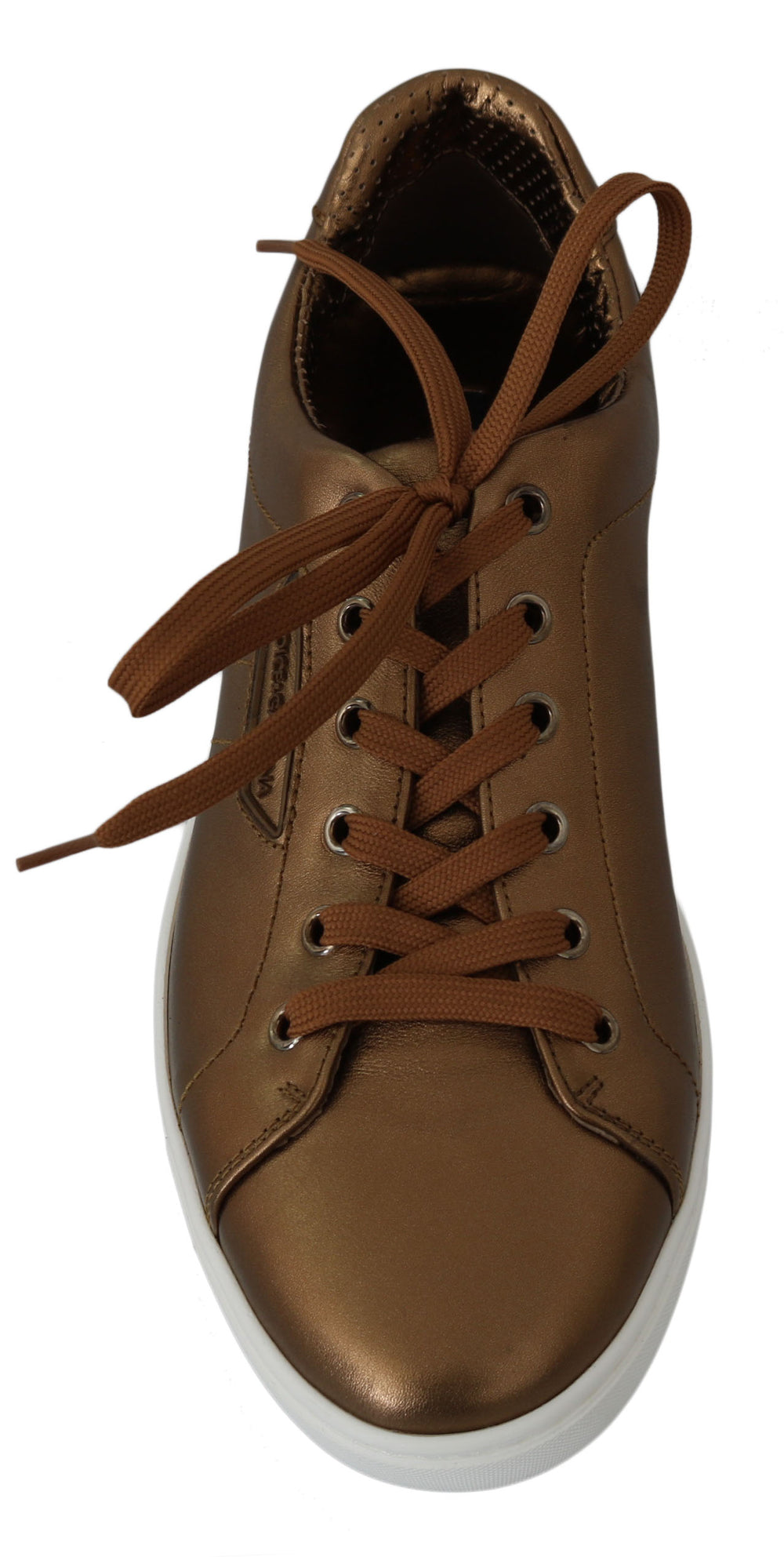 Dolce & Gabbana Leather Sneakers in Gold