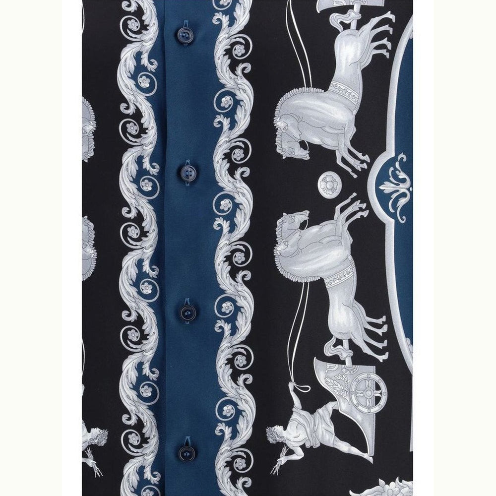 Versace Silk Twill Printed Shirt in Blue