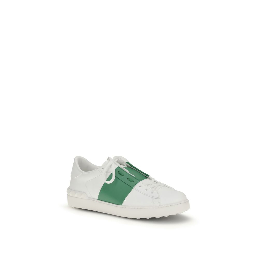 Valentino Garavani Calf Leather Bos Taurus Low-Top Sneakers in White