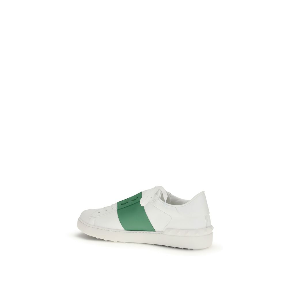 Valentino Garavani Calf Leather Bos Taurus Low-Top Sneakers in White