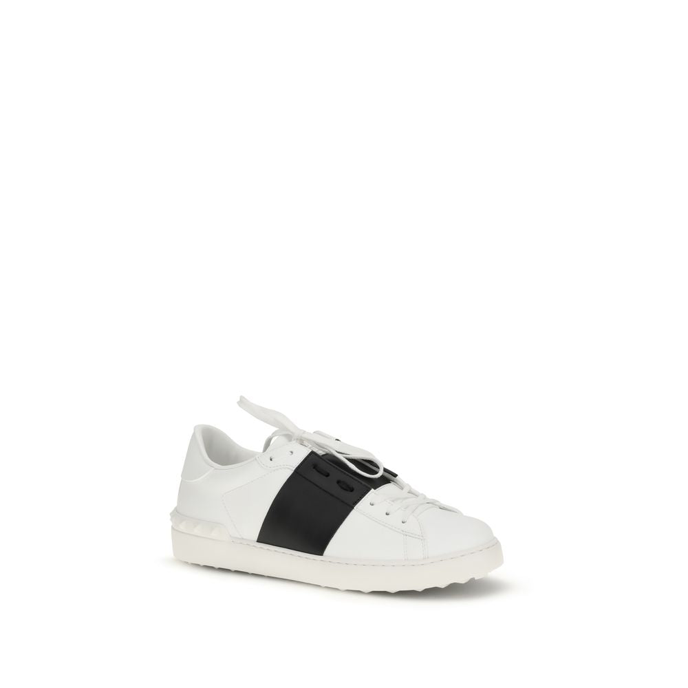 Valentino Garavani Bos Taurus Calf Leather Low Top Sneakers in White