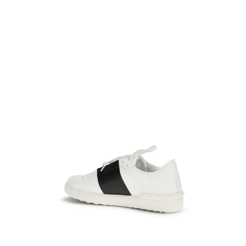 Valentino Garavani Bos Taurus Calf Leather Low Top Sneakers in White
