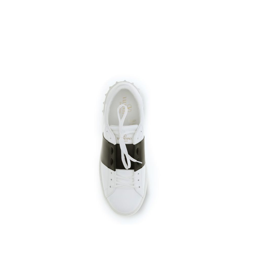 Valentino Garavani Bos Taurus Calf Leather Low Top Sneakers in White