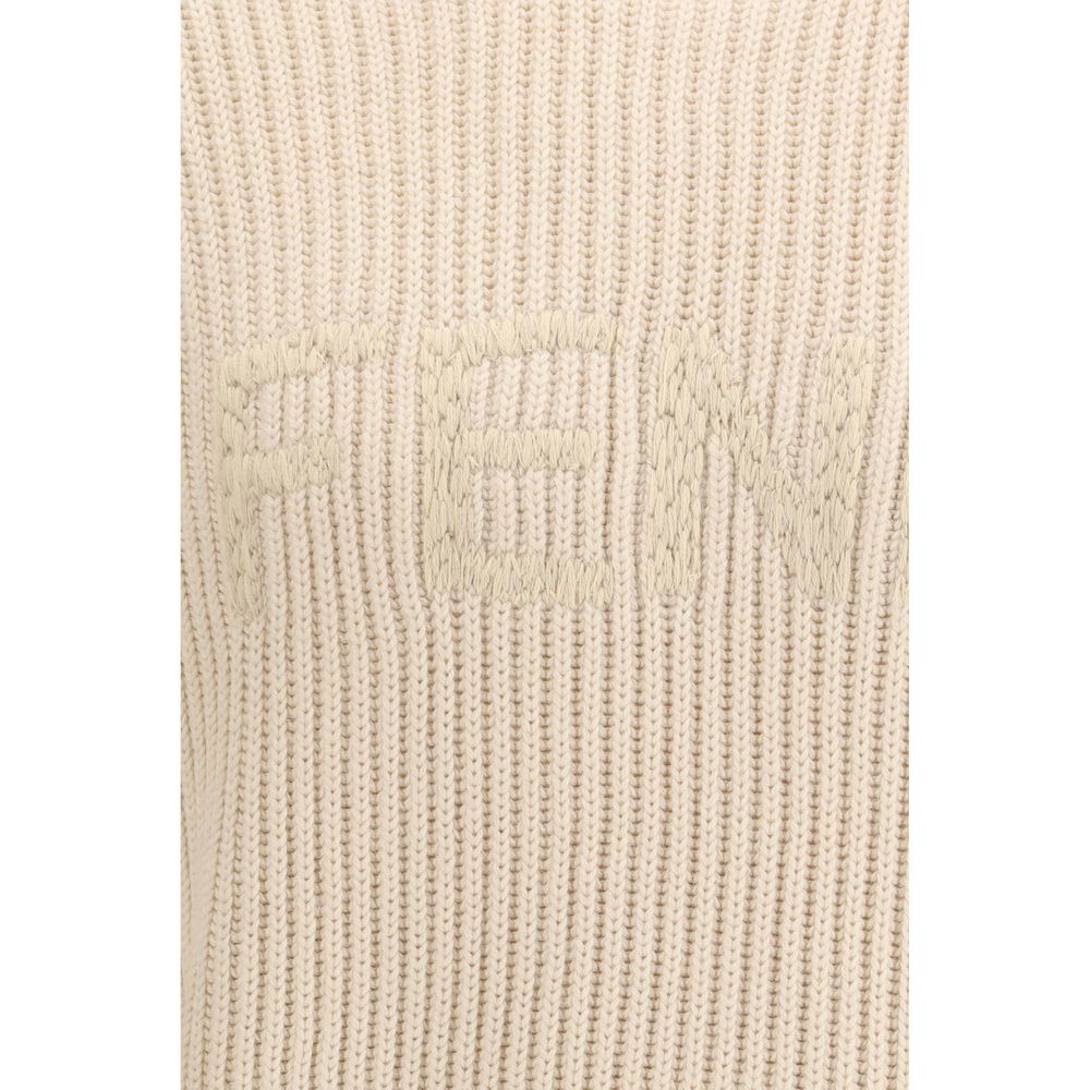 Fendi Fleece Wool Sweatshirt in Beige