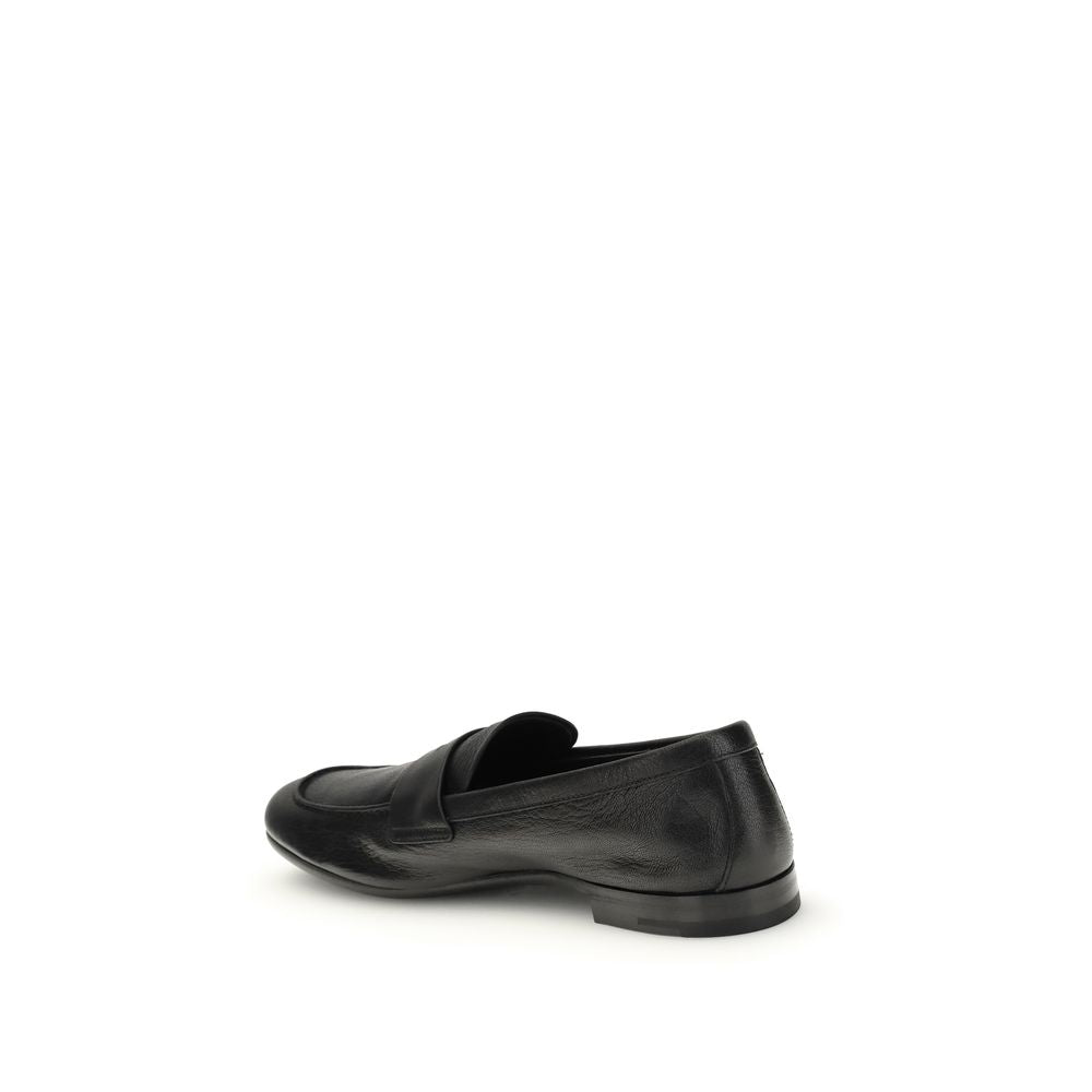 Prada Goatskin Slip-On Loafers in Black