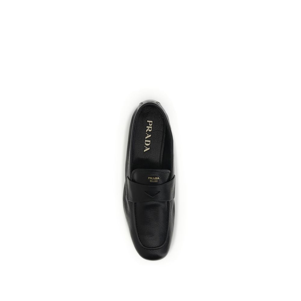 Prada Goatskin Slip-On Loafers in Black
