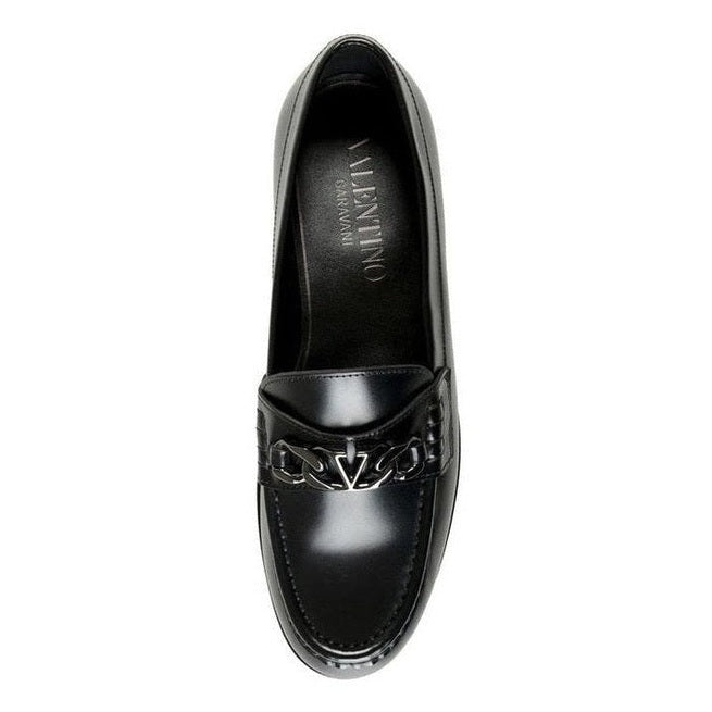 Valentino Garavani Δερμάτινα Slip-on Loafers σε Μαύρο