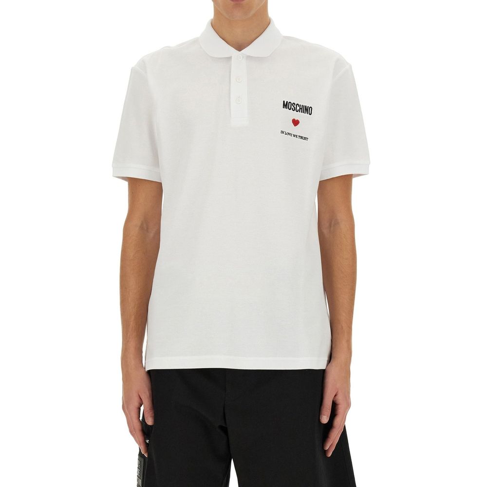 Moschino Couture Βαμβακερό Polo σε Λευκό