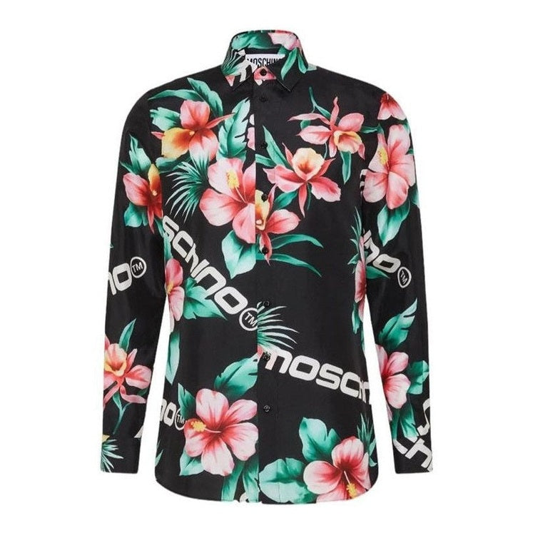 Moschino Couture Black Silk Pattern Shirt mens luxury fashion - Mens Edit