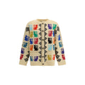 Valentino Multicolor Fleece Wool Cardigan Jacquard mens luxury fashion - Mens Edit
