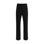 Valentino Black Fleece Wool Dress Pants mens luxury fashion - Mens Edit