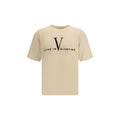 Valentino Beige Cotton T-Shirt Graphic Jersey mens luxury fashion - Mens Edit