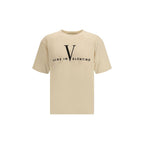 Valentino Beige Cotton T-Shirt Graphic Jersey mens luxury fashion - Mens Edit