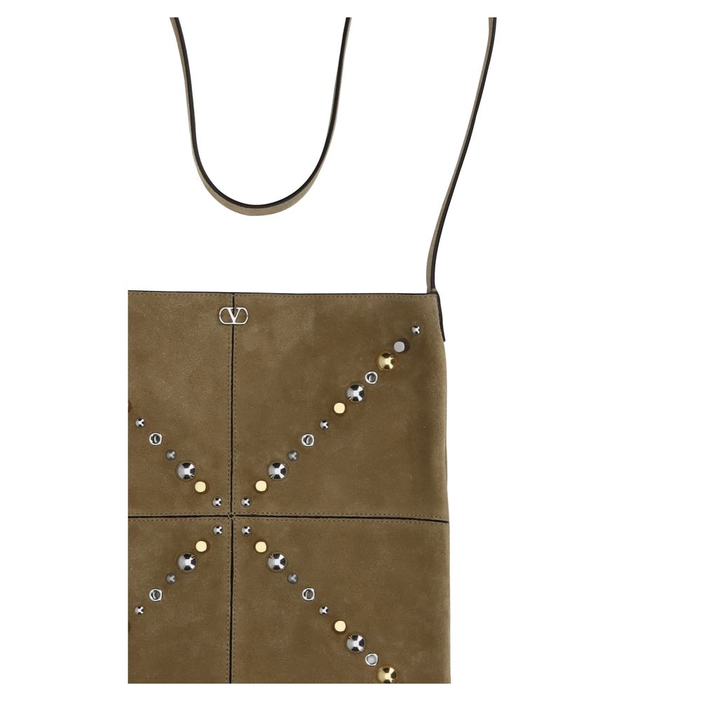 Valentino Garavani Shoulder Bag από δέρμα μοσχαριού σε Μπεζ