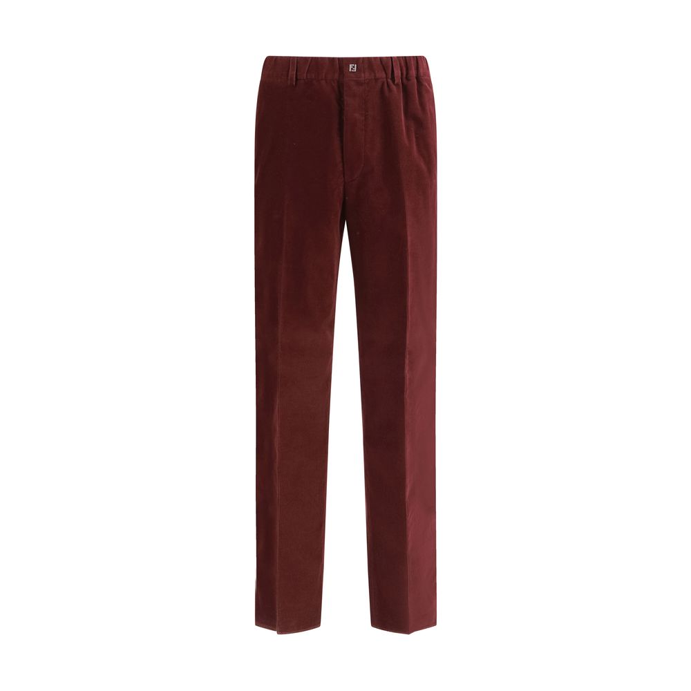 Fendi Bordeaux Cotton Casual Pants mens luxury fashion - Mens Edit