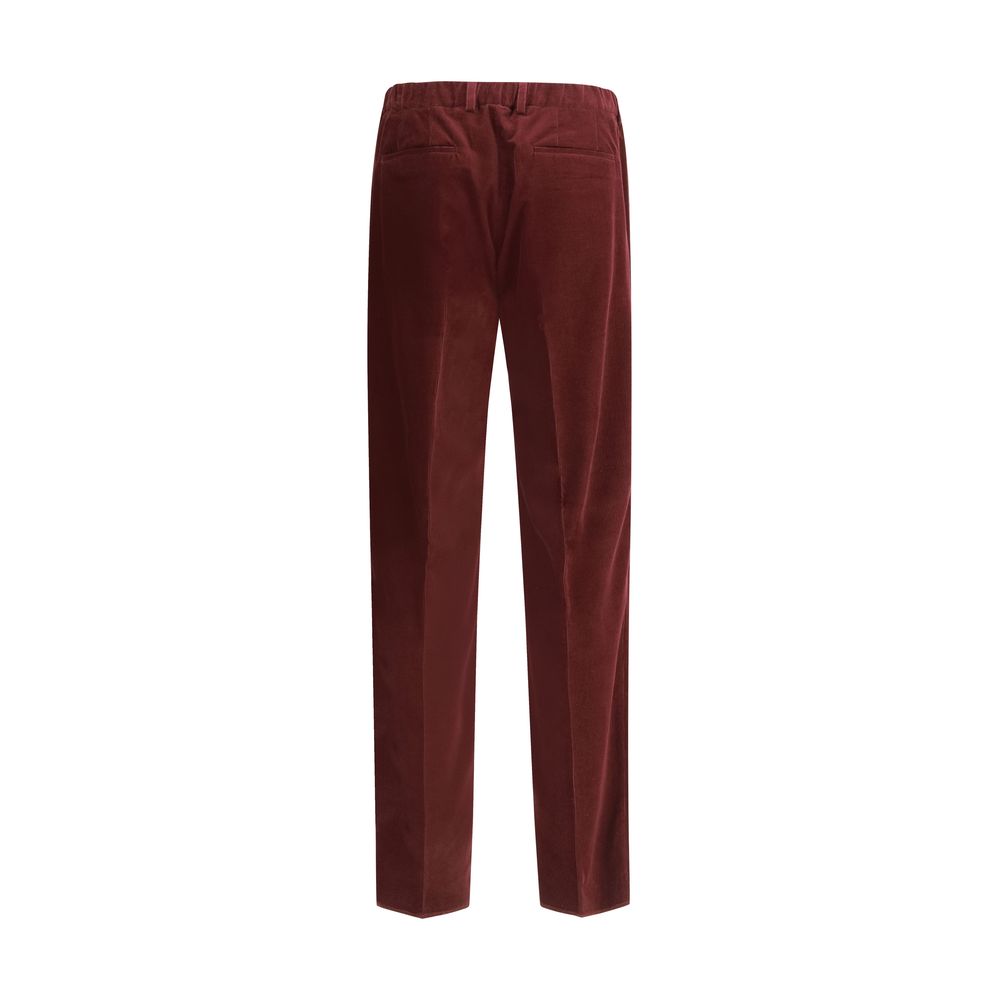 Fendi Cotton Velvet Trousers in Bordeaux