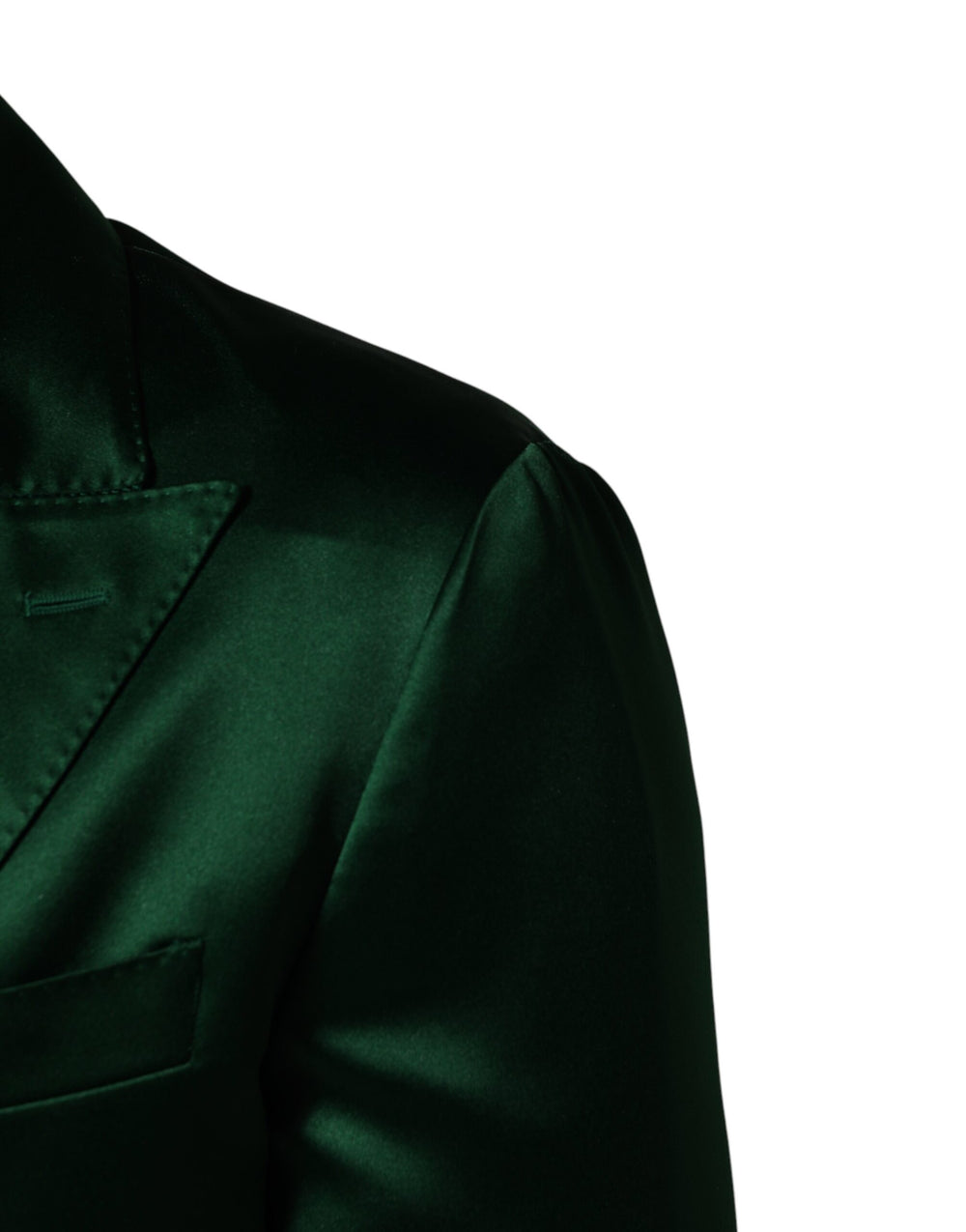 Dolce & Gabbana Satin Double-Breasted Blazer in Green