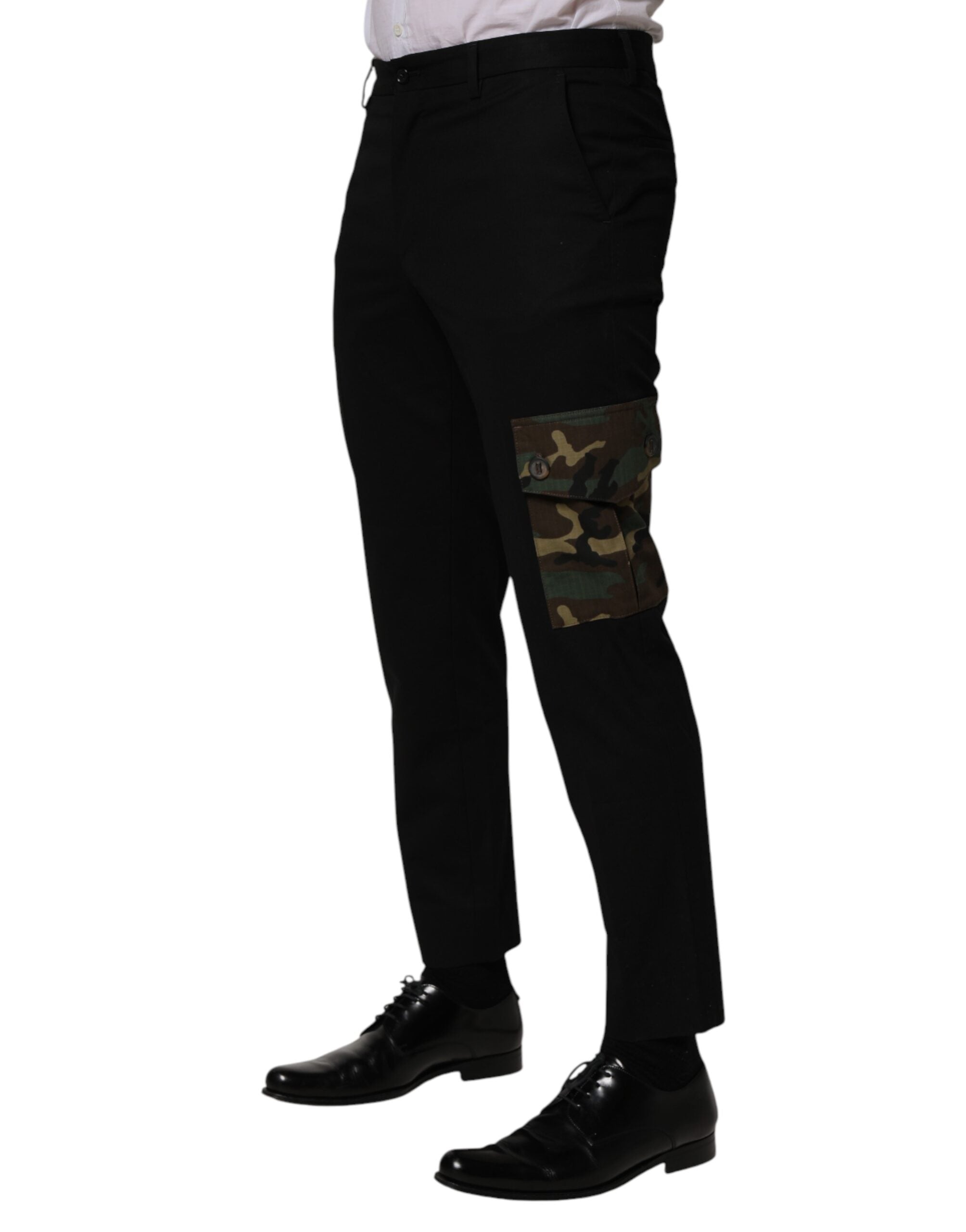Dolce & Gabbana Βαμβακερό Skinny Cargo Παντελόνι σε Μαύρο