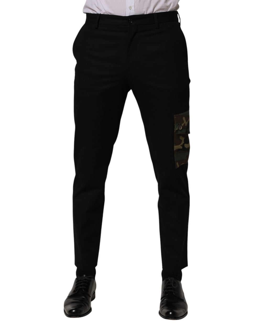 Dolce & Gabbana Cotton Skinny Cargo Trousers in Black
