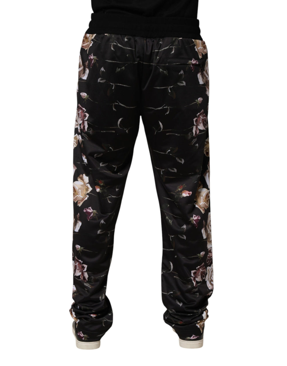 Dolce & Gabbana Floral Straight-Leg Trousers in Black