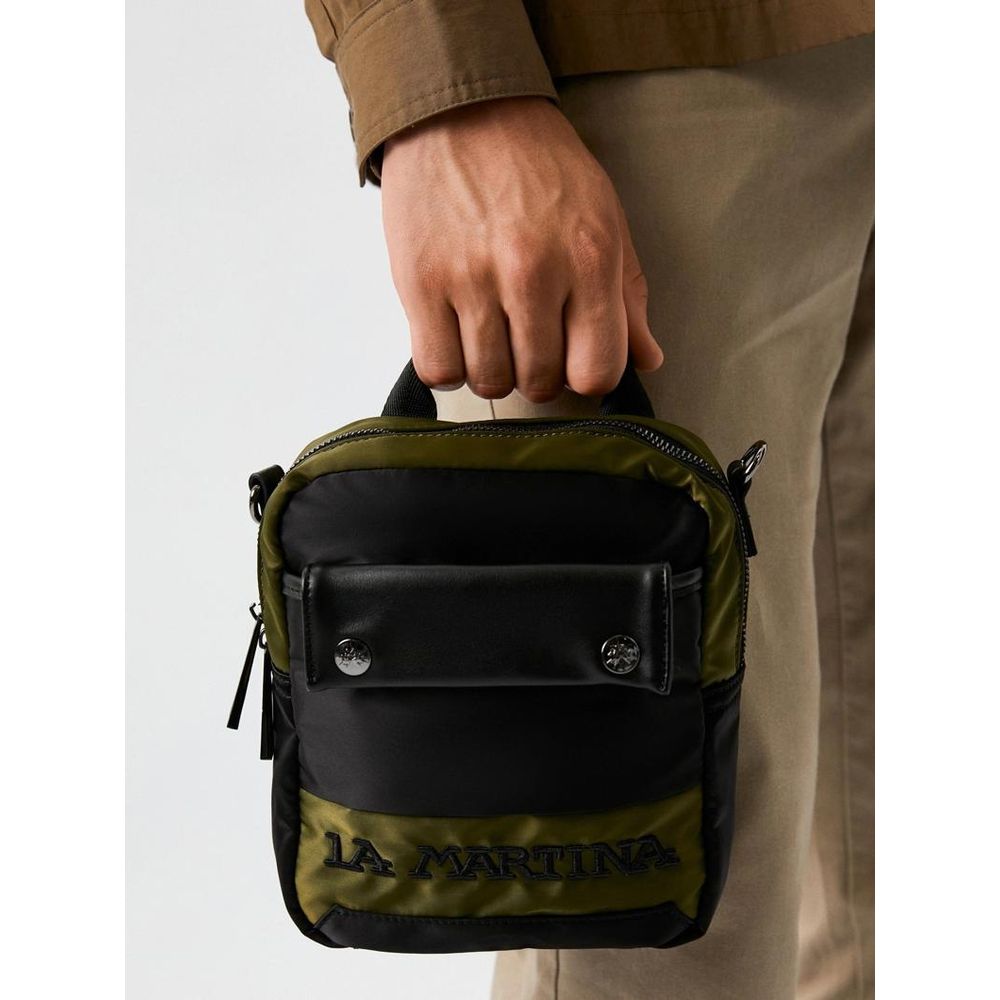 La Martina Bicolor Nylon Crossbody Bag in Green