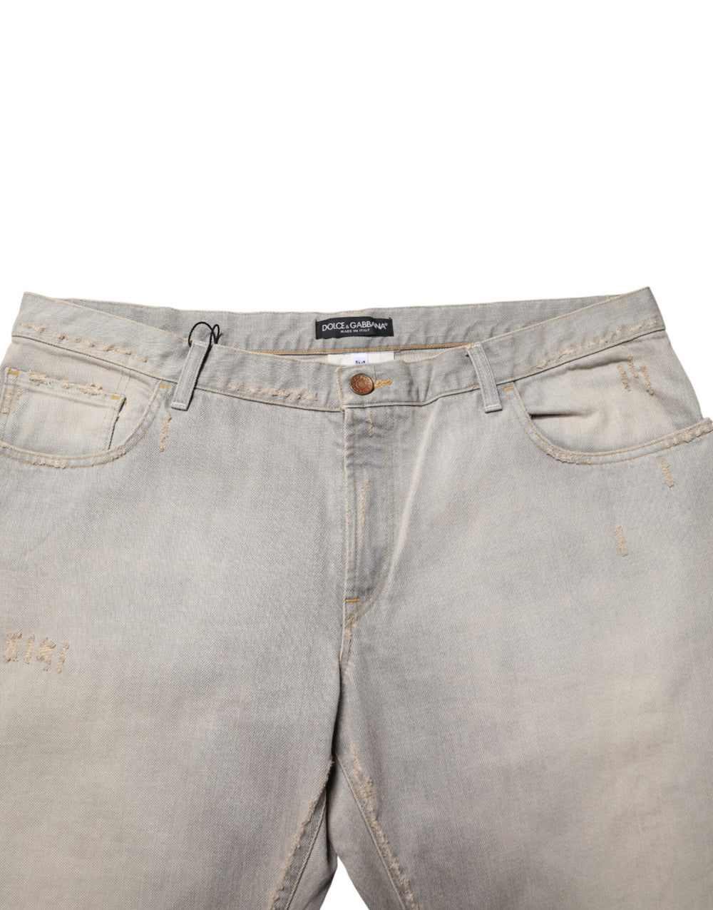 Dolce & Gabbana Straight-Leg Cotton Denim Jeans in Light Grey