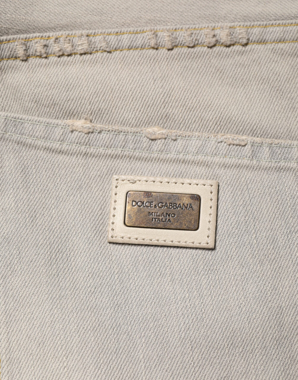 Dolce & Gabbana Straight-Leg Cotton Denim Jeans in Light Grey