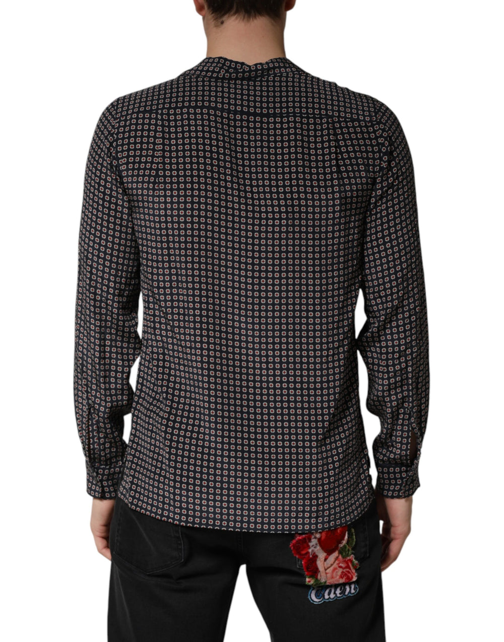 Dolce & Gabbana 100% Silk Button-Down Shirt in Black