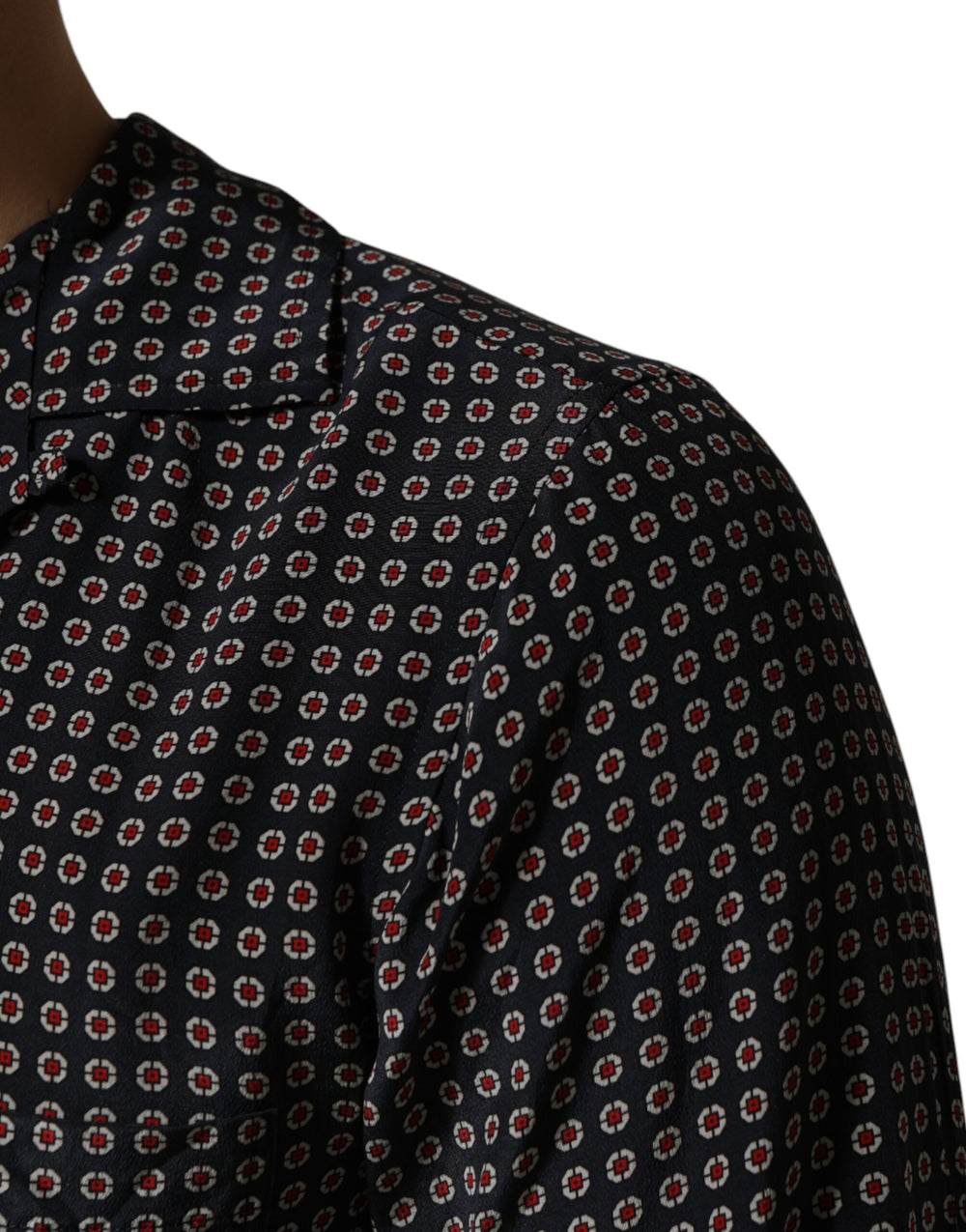 Dolce & Gabbana 100% Silk Button-Down Shirt in Black