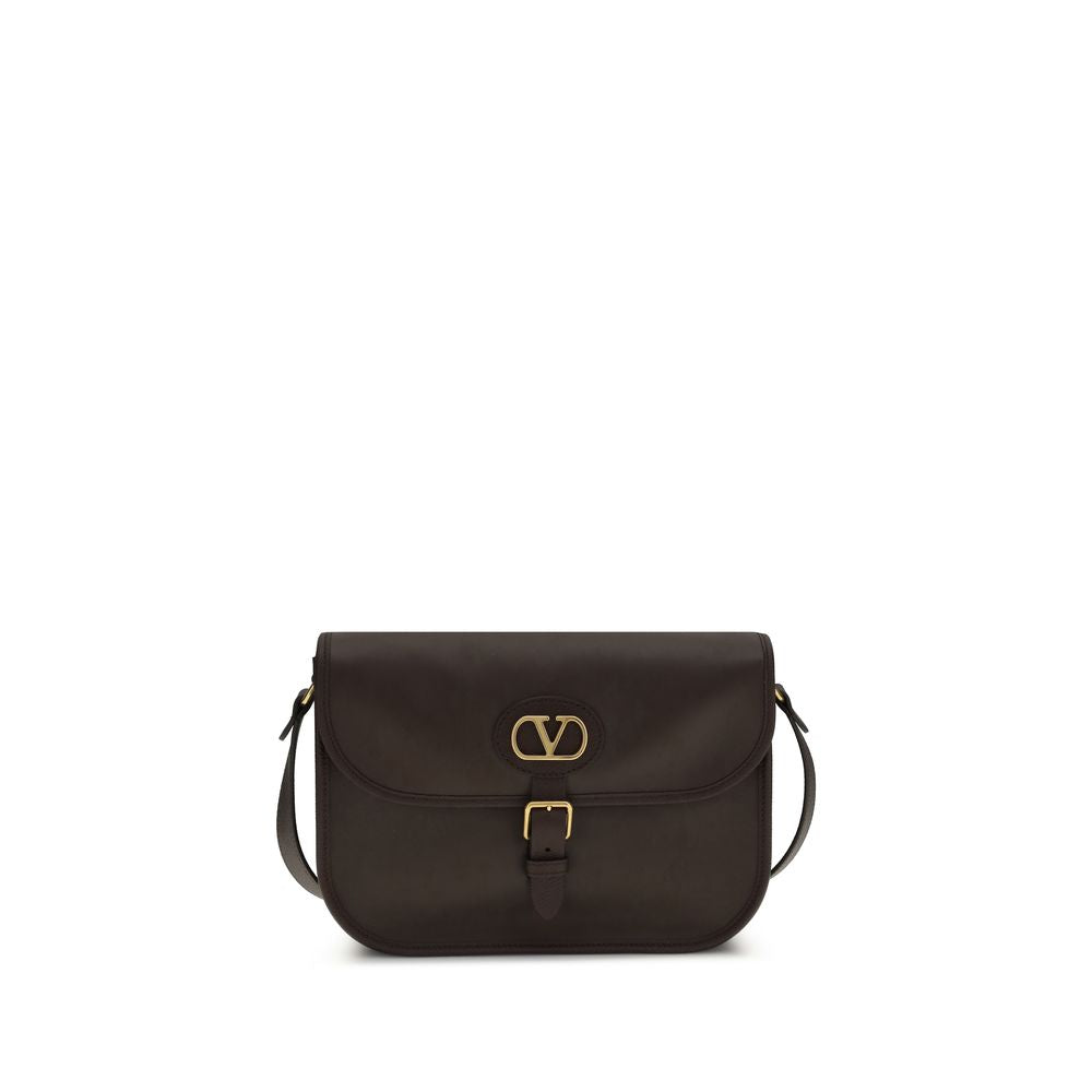 Valentino Garavani Calf Leather Shoulder Bag in Brown