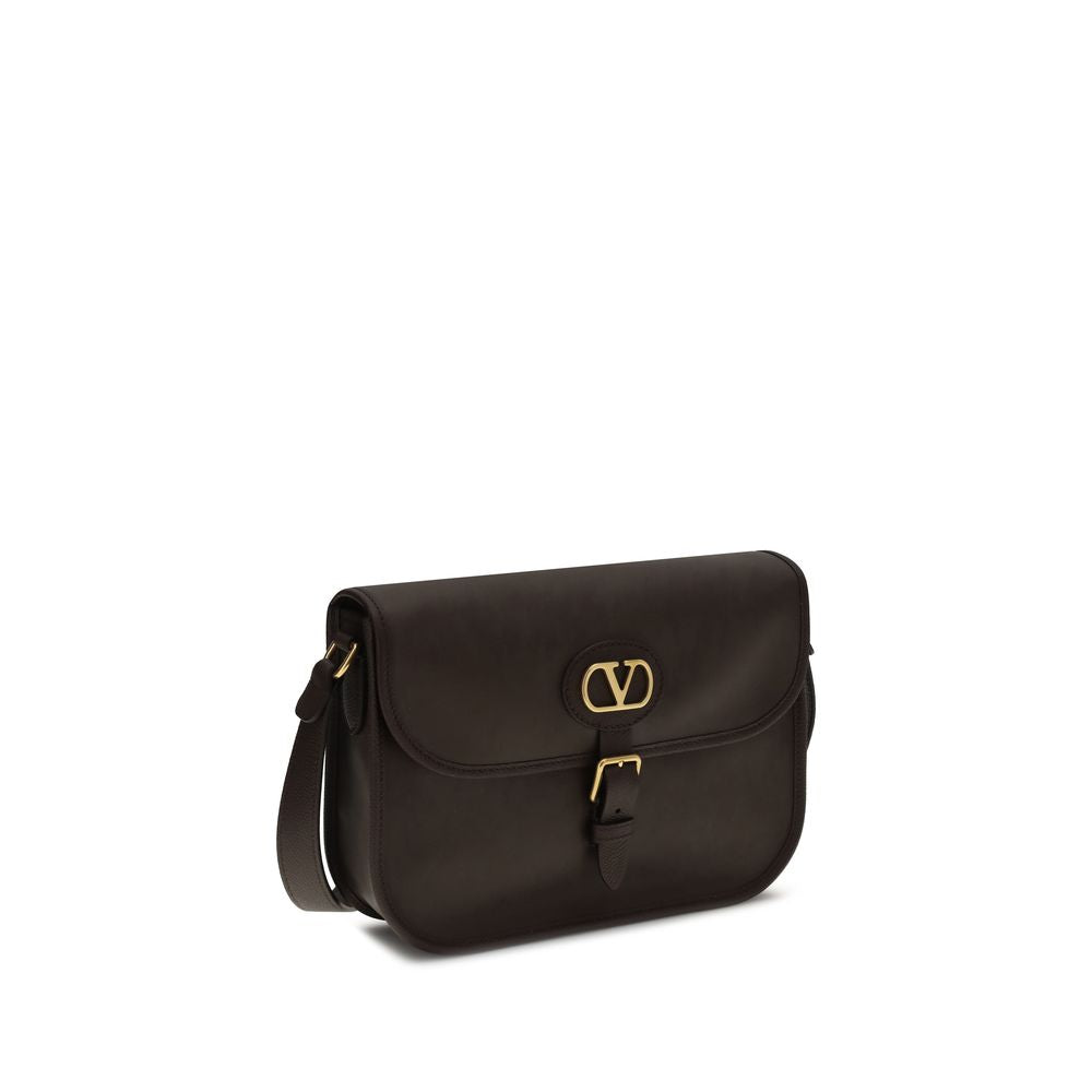 Valentino Garavani Calf Leather Shoulder Bag in Brown