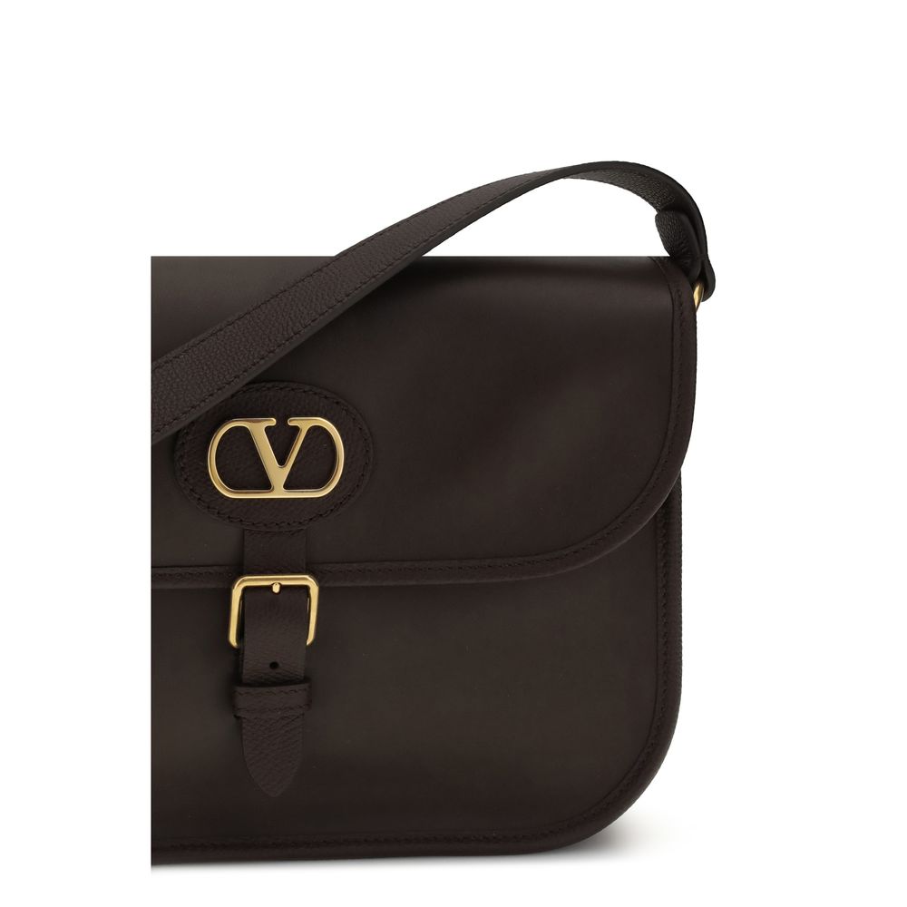 Valentino Garavani Calf Leather Shoulder Bag in Brown