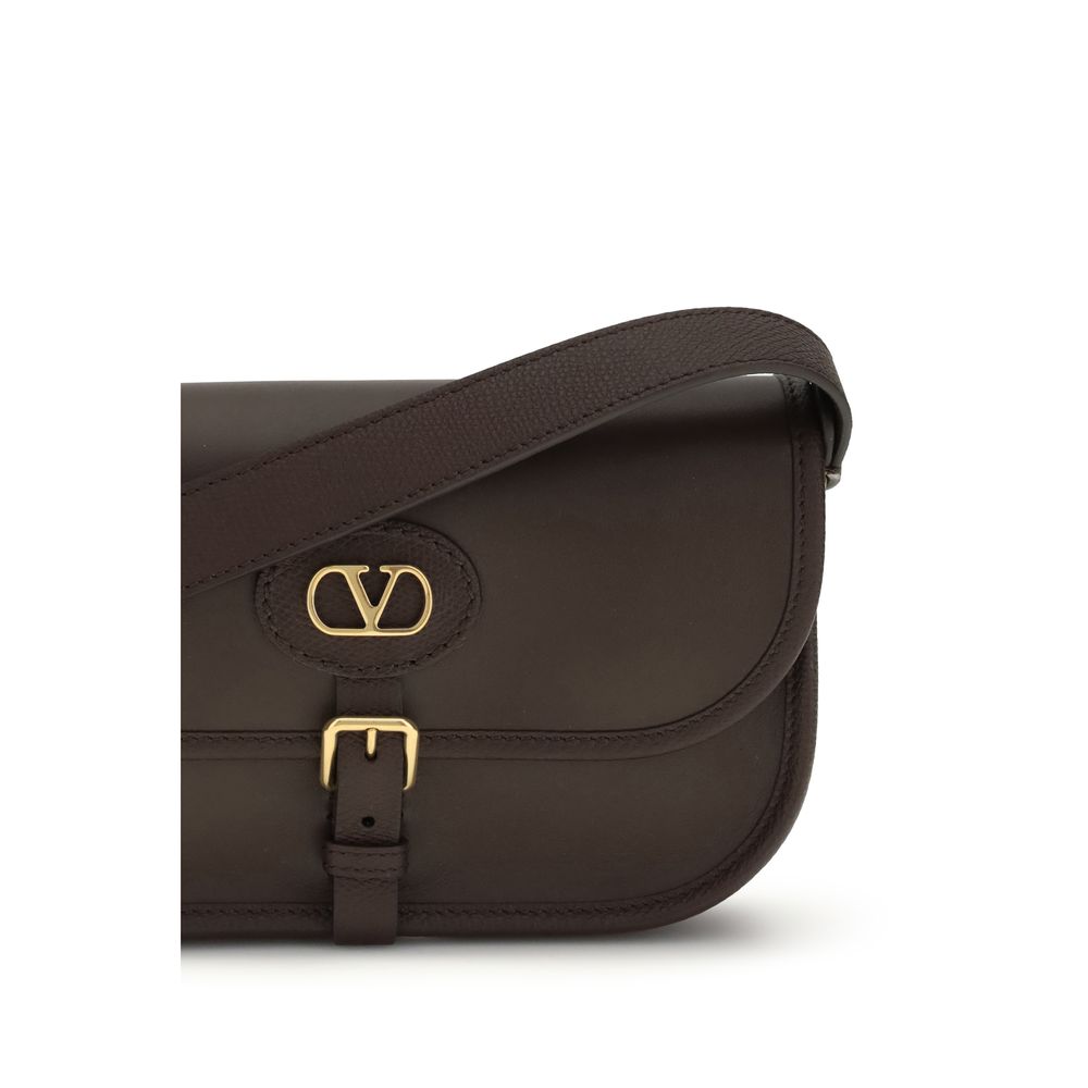 Valentino Garavani Calf Leather Antibes Shoulder Bag in Brown