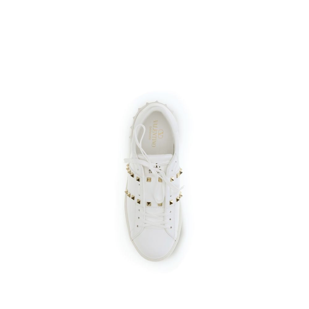Valentino Garavani Calf Leather Low Top Sneakers in White