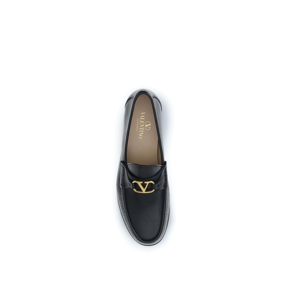Valentino Garavani Slip-On Loafers από δέρμα μοσχαριού Bos Taurus σε Μαύρο