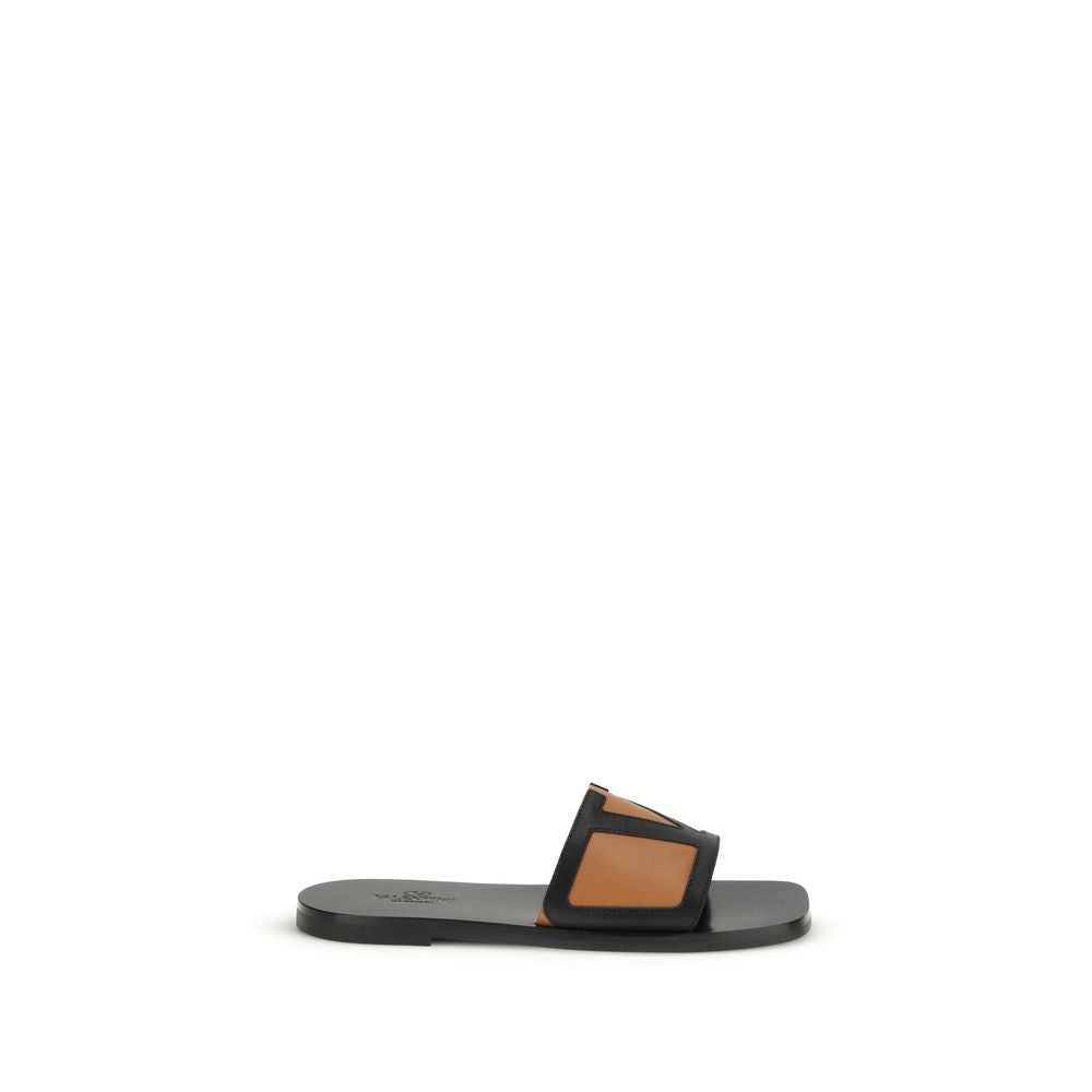 Black Calf Leather Bos Taurus Flat Sandals mens luxury fashion - Mens Edit