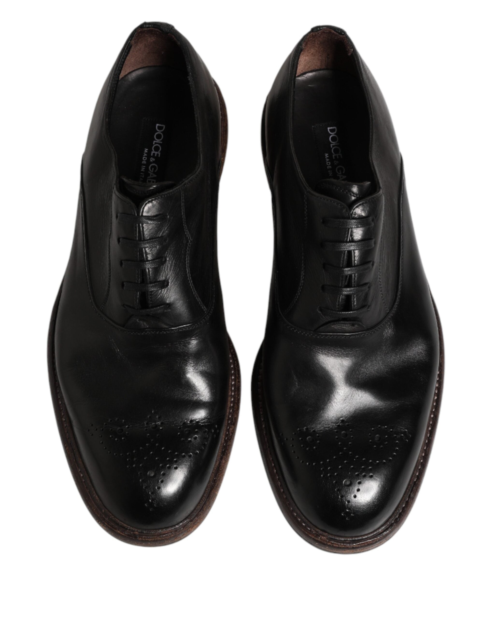 Dolce & Gabbana Δερμάτινα Oxford από Δέρμα Μοσχαριού σε Μαύρο