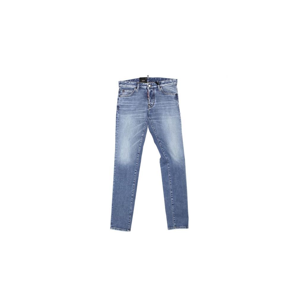 Dsquared² Βαμβακερά Straight-Leg Jeans σε Μπλε