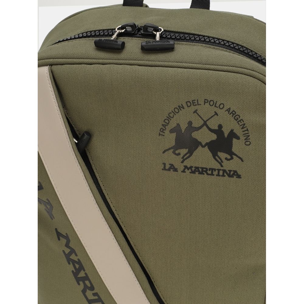 La Martina Bicolor RPET Canvas Backpack in Green