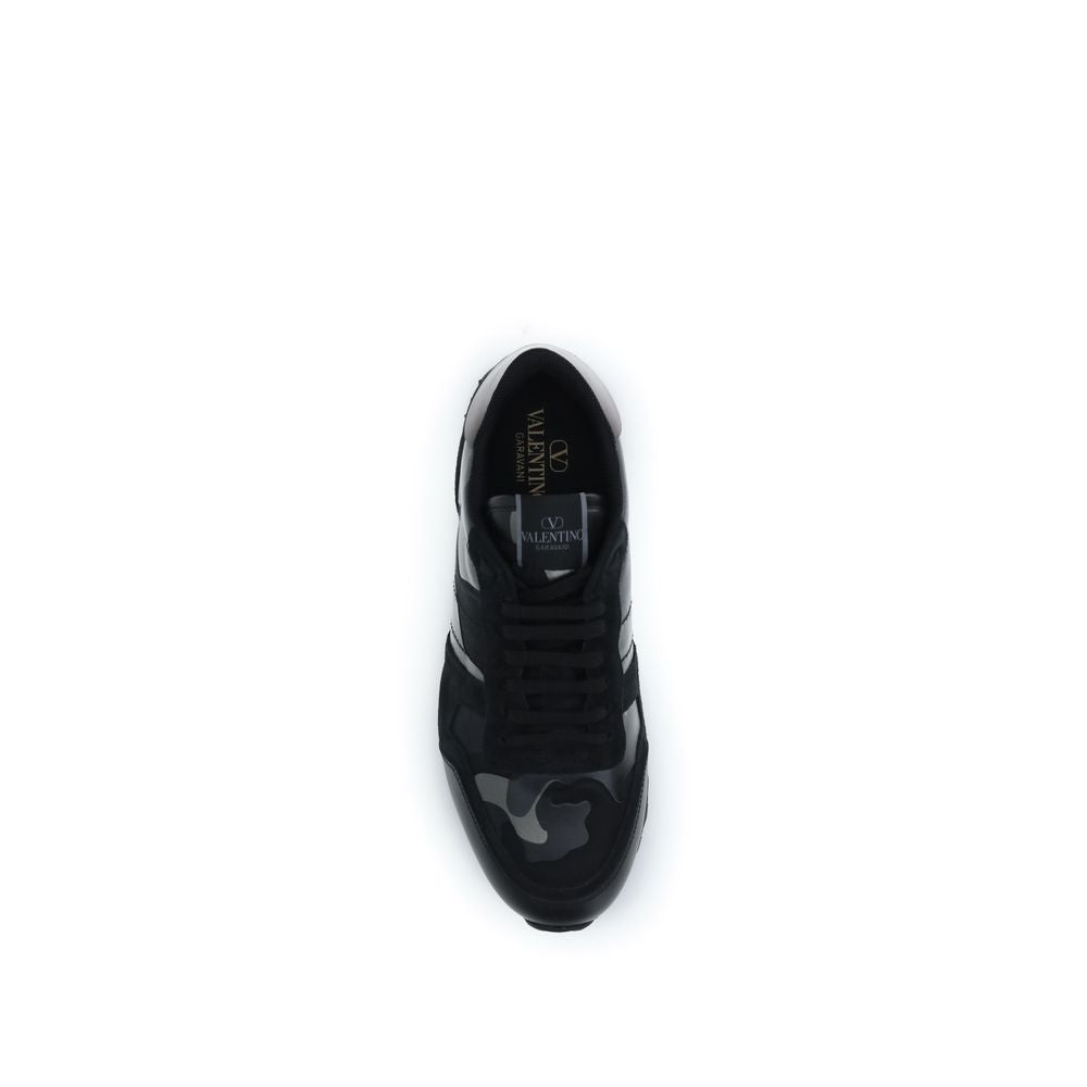 Valentino Garavani Δερμάτινα Sneakers Rockrunner σε Μαύρο