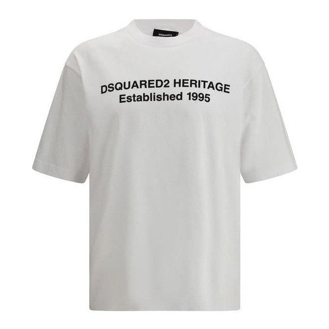 Dsquared² White Cotton T-Shirt Logo mens luxury fashion - Mens Edit