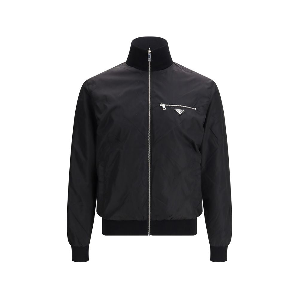 Prada Reversible Wool and Re-Nylon Jacket in Black