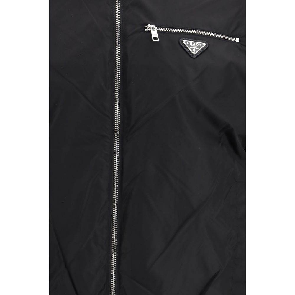 Prada Αναστρέψιμο Jacket από Μαλλί και Re-Nylon σε Μαύρο