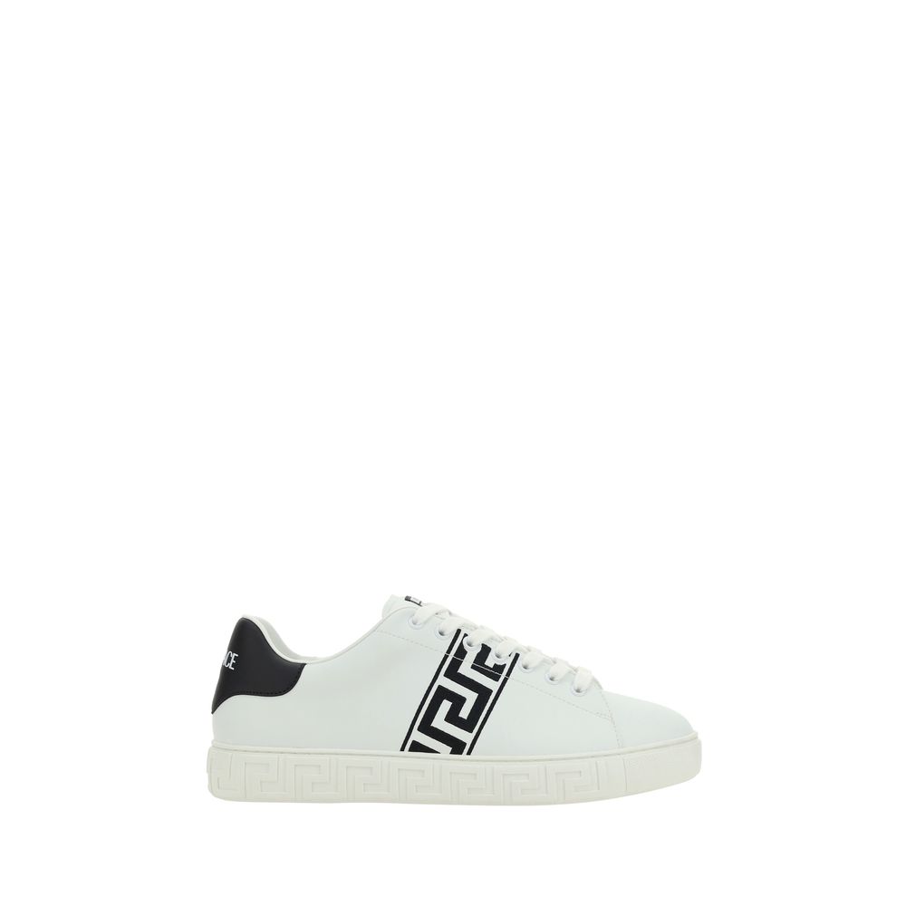 Versace White Calf Leather Low Top Sneakers mens luxury fashion - Mens Edit