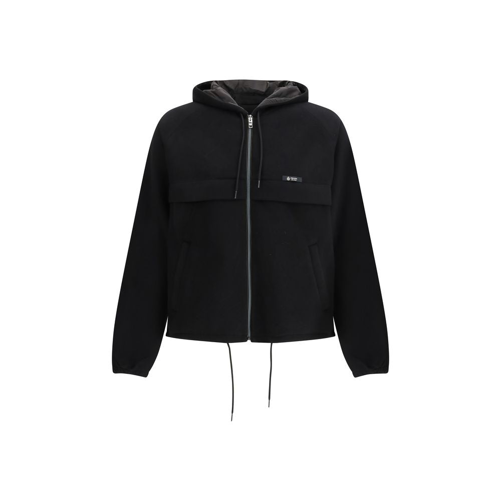 Prada Polyester Shell Jacket with Raglan Sleeves in Black