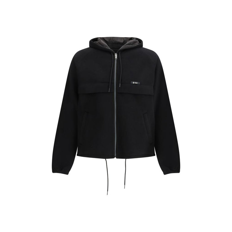 Prada Polyester Shell Jacket with Raglan Sleeves in Black mens luxury fashion - Mens Edit