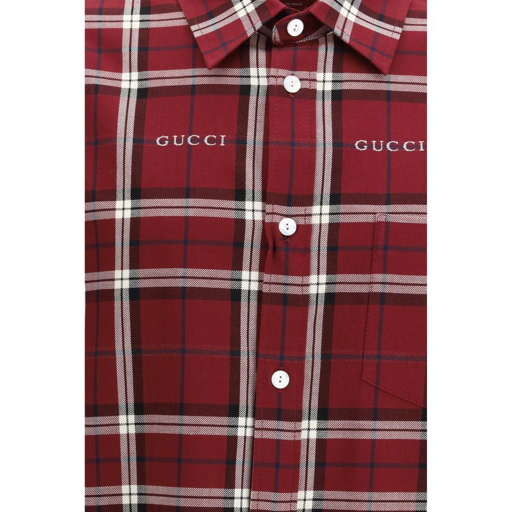 Gucci Cotton Jacquard Tartan Shirt in Multicolour