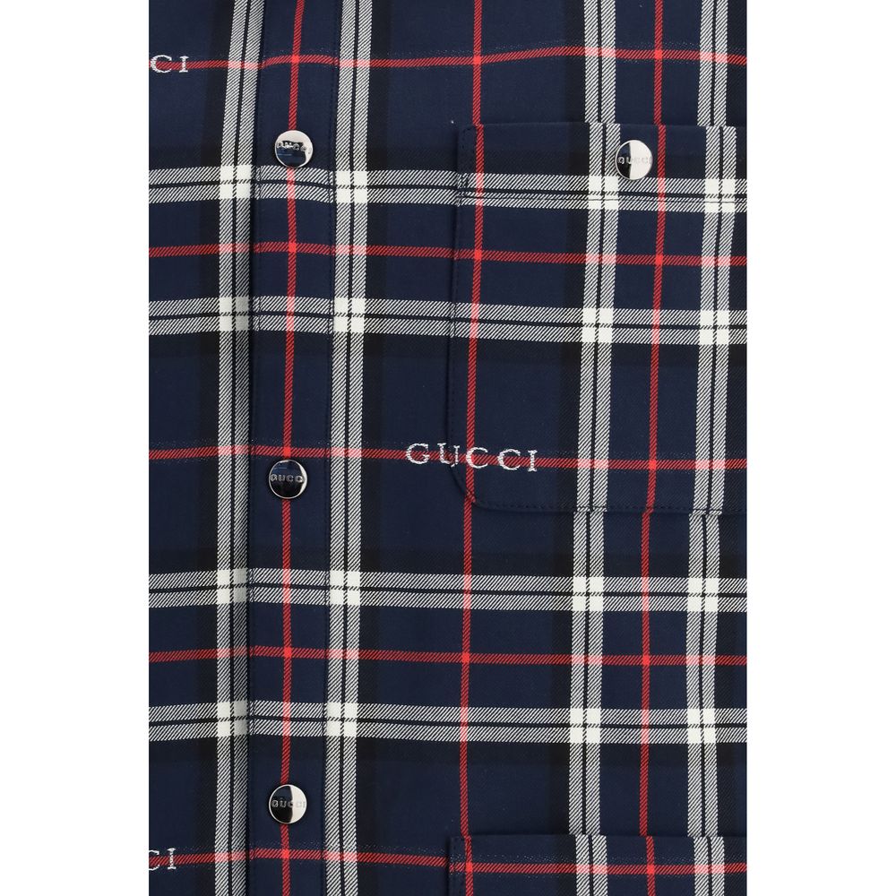 Gucci Cotton Jacquard Shirt-Jacket in Blue