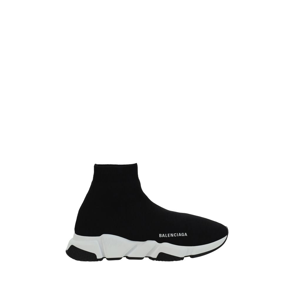 Balenciaga Speed Recycled Polyester Ribbed Sneakers in Black mens luxury fashion - Mens Edit