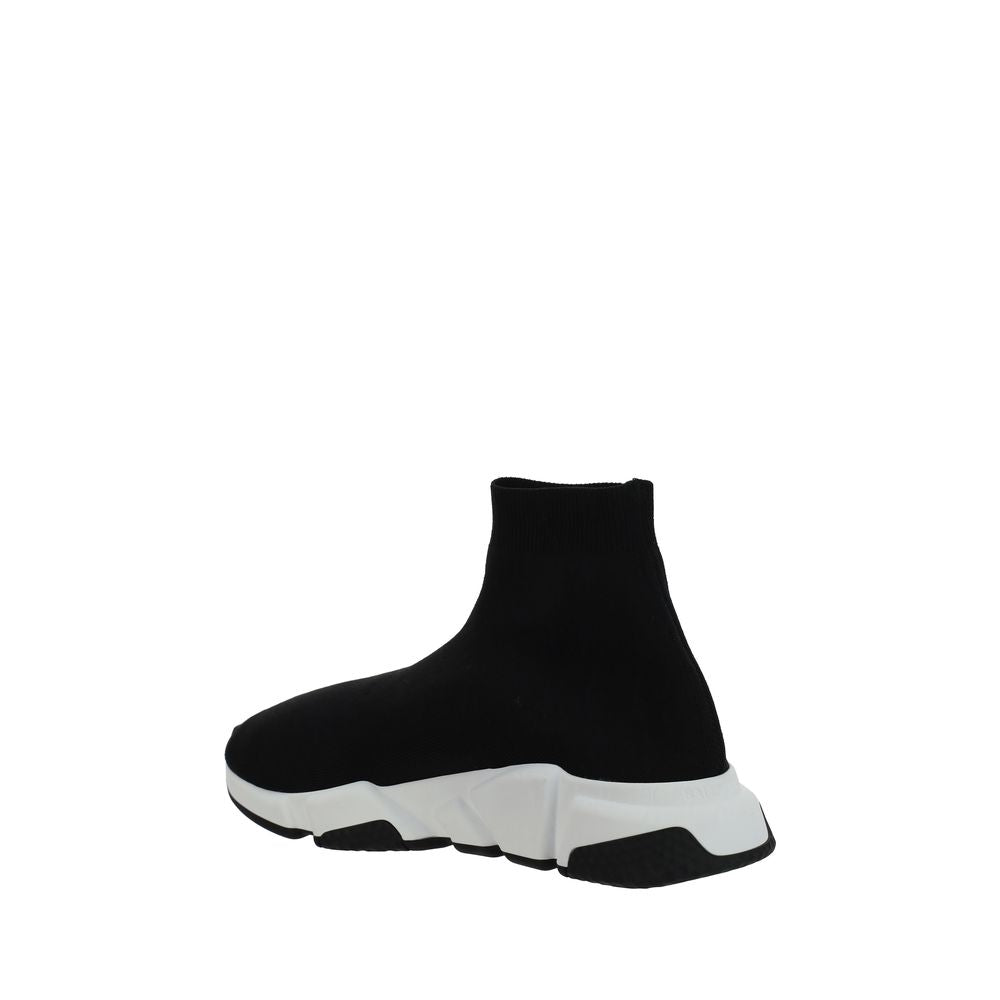 Balenciaga Speed Recycled Polyester Ribbed Sneakers in Black